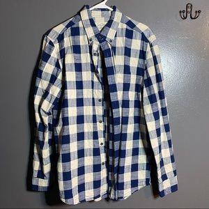 blue and white flannel